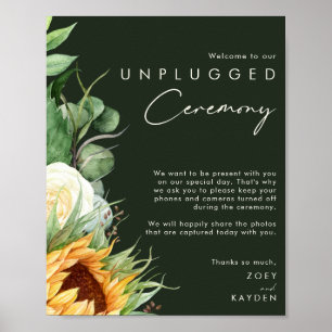 Poster Country Sunflower   Cerimônia verde escura desplu