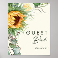 Country Sunflower | Símbolo de Livro de Convidado