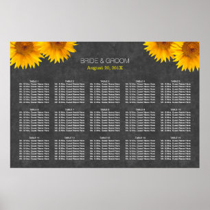 Pôster Country Sunflower Wedding 15 Gráfico de Lugares Me