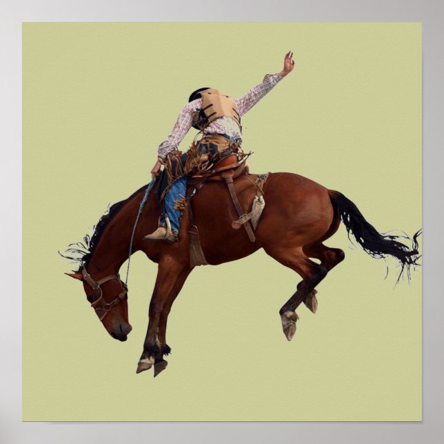 Pôster Country Western horseback Riding Rodeo Cowboy (Frente)
