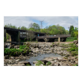 Pôster County Bridge and the River Calder, Sowerby Bridge