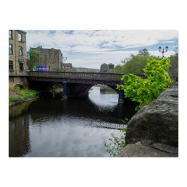 Pôster County Bridge and the River Calder, Sowerby Bridge