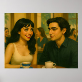 Poster Couple Having Coffee