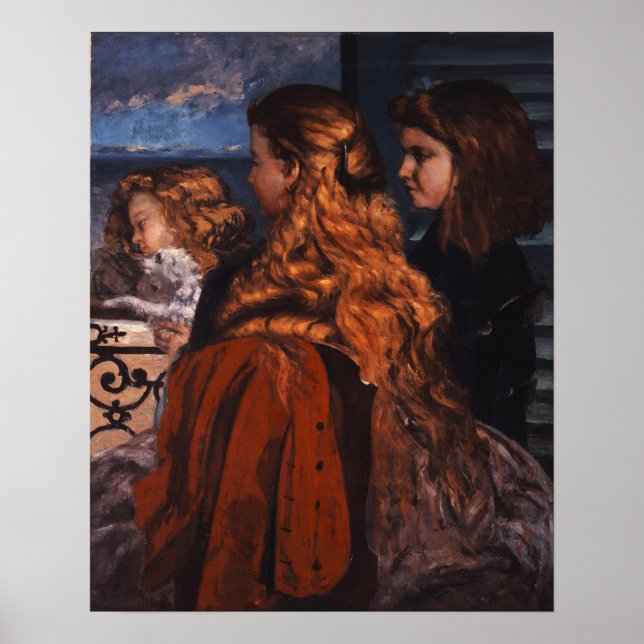 Poster Courbet - Três Jovens Ingleses (Frente)