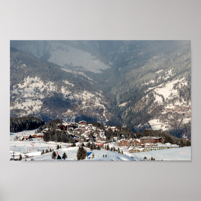 Poster Courchevel 1850 3 Valleys French Alps França (Frente)