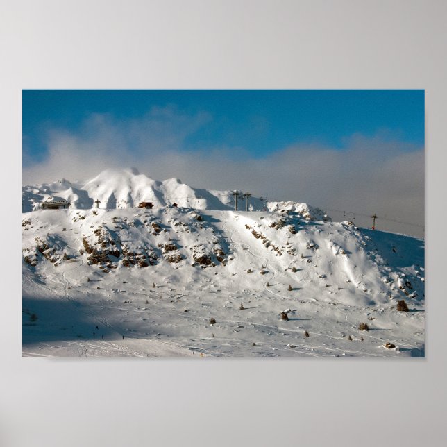 Poster Courchevel 1850 3 Valleys French Alps França (Frente)
