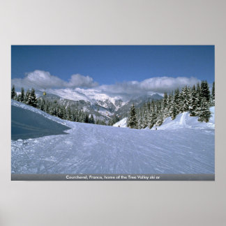 Poster Courchevel, França, lar da pista de esqui do Vale 