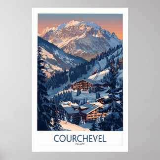 Poster Courchevel Ski Print - France 1