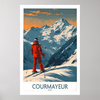 Poster Courmayeur Wall Art Print - Italy 1