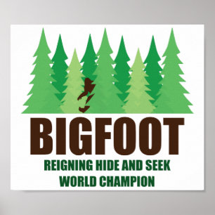 Pôster Couro cru de Bigfoot Sasquatch - e - procure o