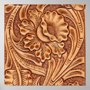 Pôster couro do sudoeste da forma da vaqueira do vintage