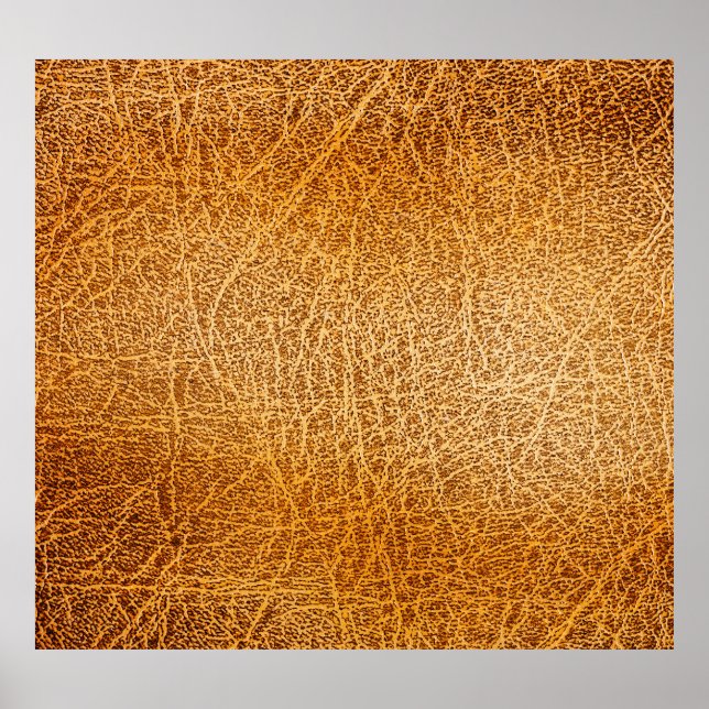 Poster Couro Marrom: Fechamento Detalhado da Textura (Frente)