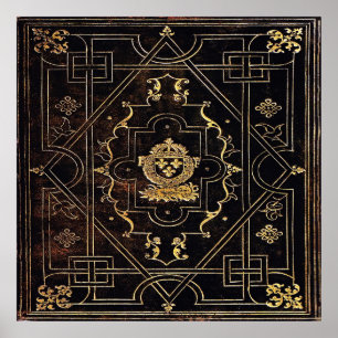 Poster Couro Vintage Falln e Dourado