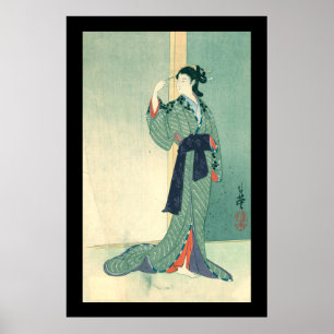 Pôster Courtesan japonês (preto)