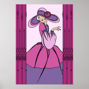 Poster COURTNEY, ART DECO: Plum parisiense