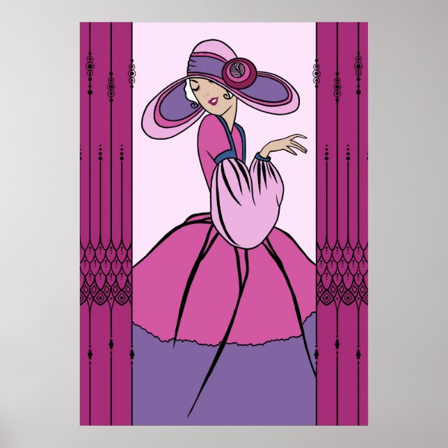 Poster COURTNEY, ART DECO: Plum parisiense (Frente)