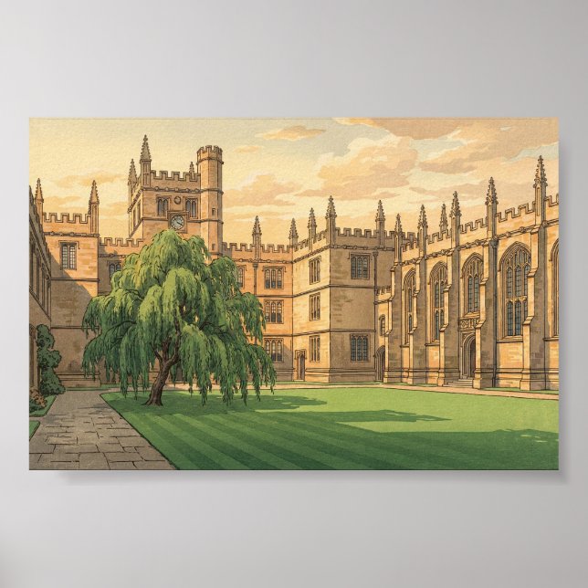 Poster Courtyard at Oxford University (Frente)