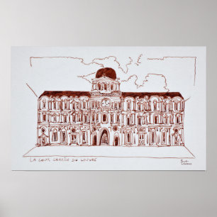 Poster Courtyard  Louvre, Paris, França