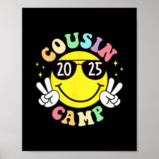 Poster Cousin Camp 2025 Camping Campfire Summer Vacation