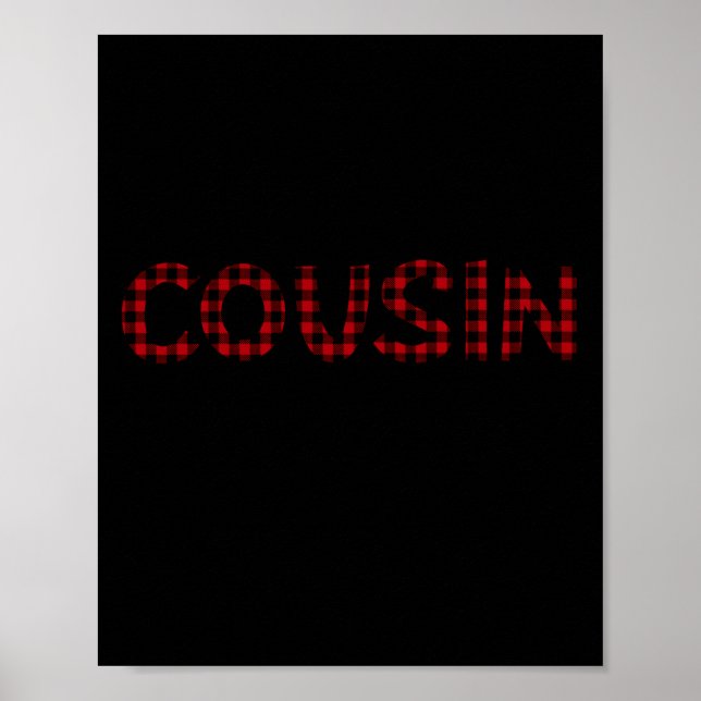 Poster Cousin Crew Buffalo Plaid Pattern Christmas T Shir (Frente)