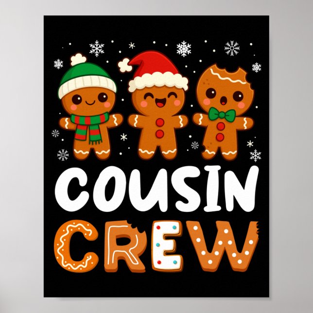 Poster Cousin Crew Christmas 2025 Cookie Kids Boy Girl Fa (Frente)