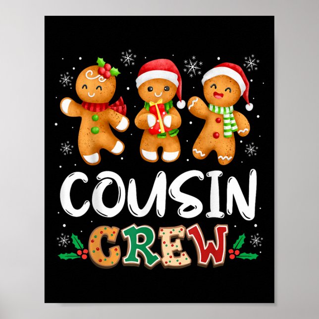 Poster Cousin Crew Christmas Pajama Shirt Gingerbread Man (Frente)
