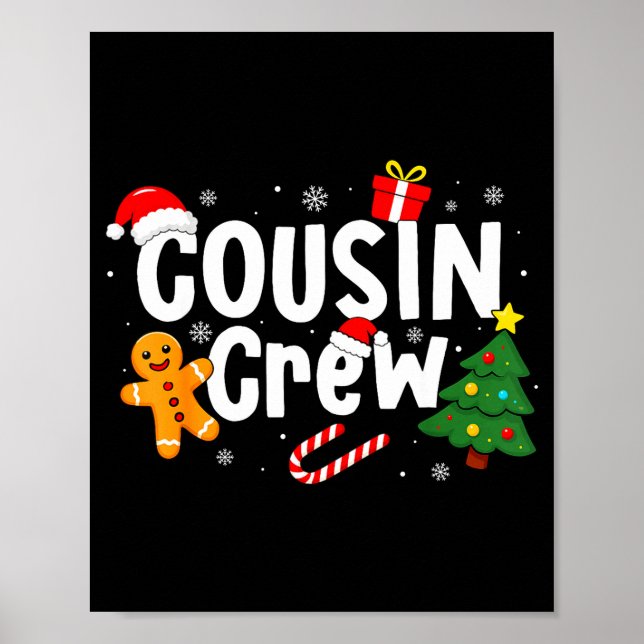 Poster Cousin Crew Christmas Pajamas For Men Kids Women G (Frente)