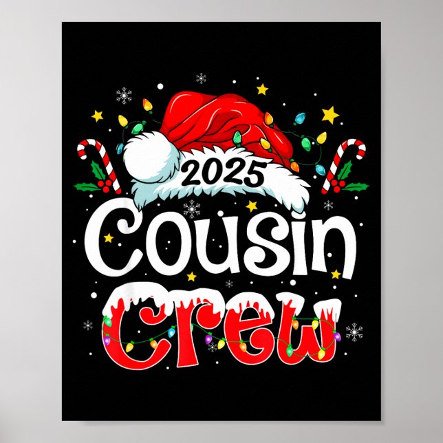 Poster Cousin Crew Christmas Xmas Lights Family Matching  (Frente)