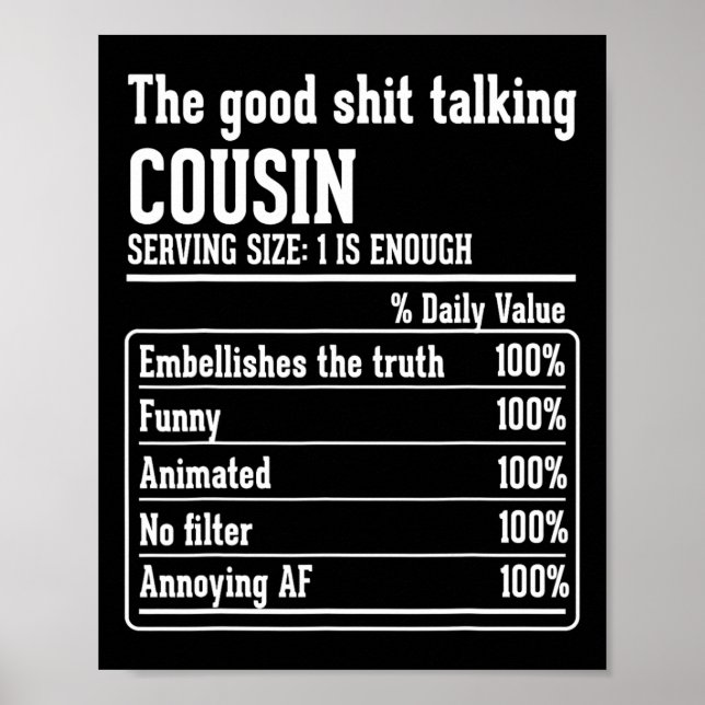 Poster Cousin Crew Nutritional Fatos A Boa Conversação (Frente)