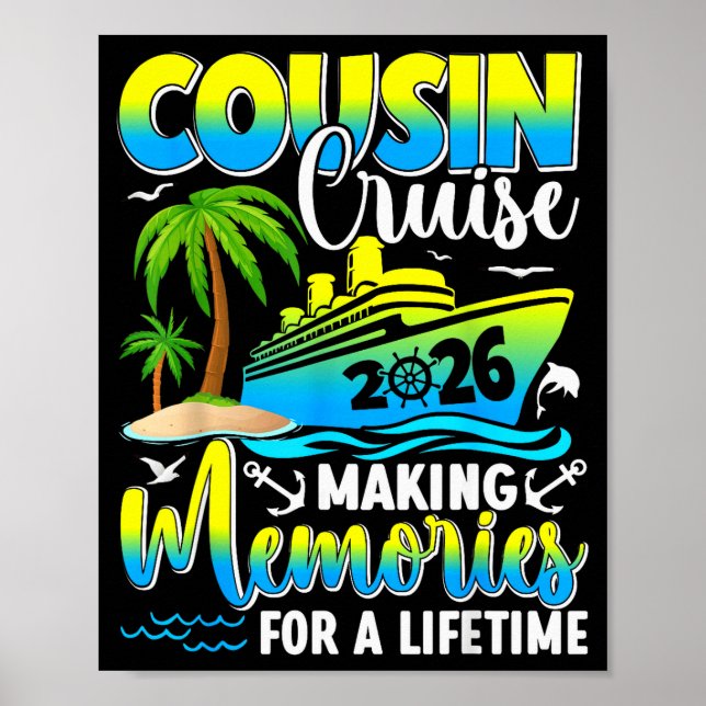 Poster Cousin Cruise 2026 Making Memories For A Lifetime  (Frente)
