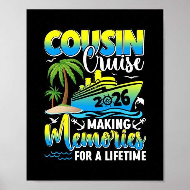 Poster Cousin Cruise 2026 Making Memories For A Lifetime  (Frente)