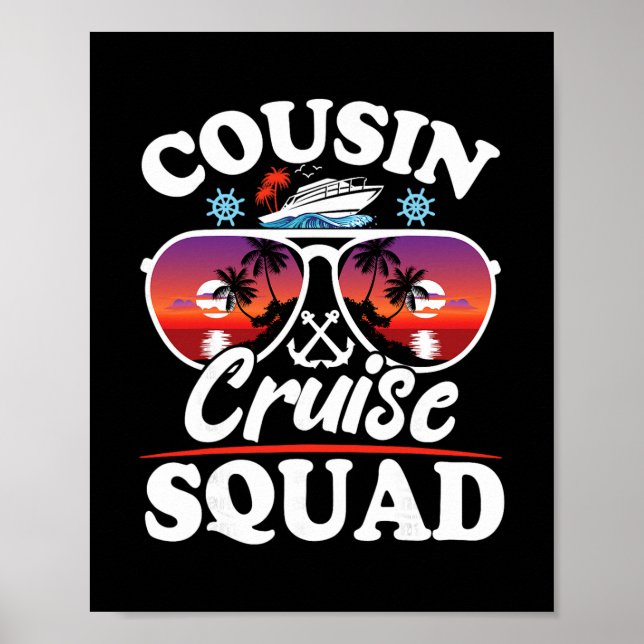 Poster Cousin Cruise Squad 2025 Cruise Ship Party Group V (Frente)