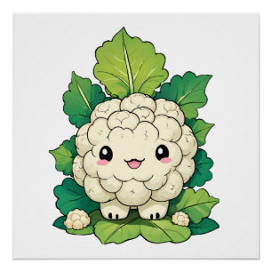 Pôster Couve-flor Kawaii