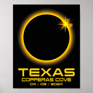 Poster Cove Texas Tx Total Eclipse Solar 2024