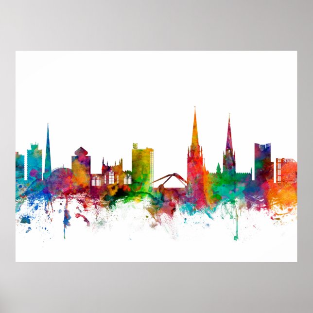 Pôster Coventry England Skyline (Frente)