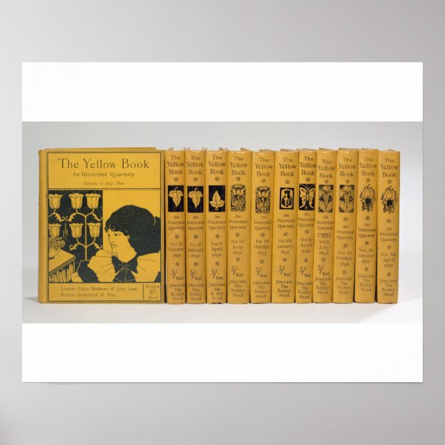 Pôster Cover and spine designs for 'The Yellow Book', Vol (Frente)