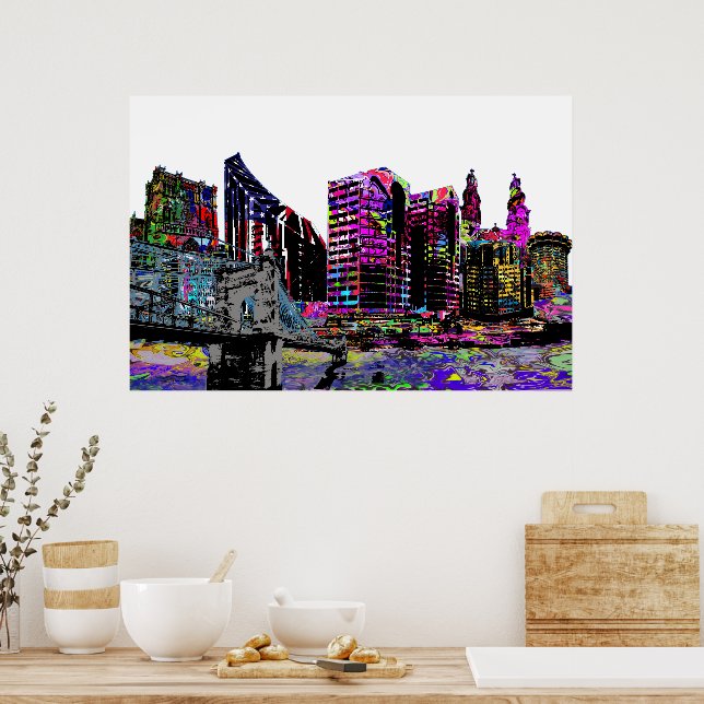 Poster Covington, Kentucky em grafite (Cozinha)