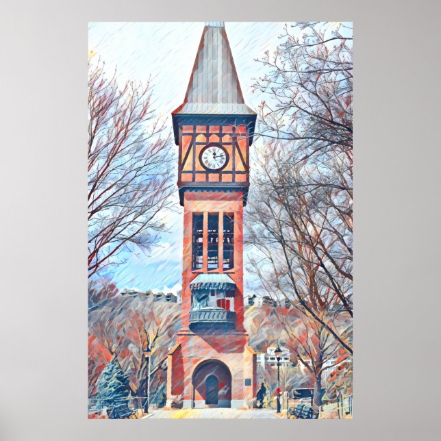 Poster Covington, KY Goebel Park Clock Pintura Torre (Frente)