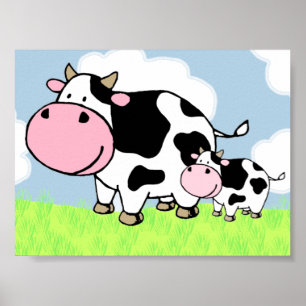 Poster Cow and Baby