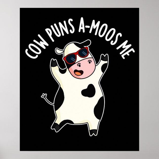 Poster Cow Puns Amoos Me Engraçado Animal Pun Dardo BG (Frente)
