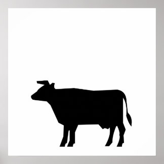 Poster Cow Silhouette
