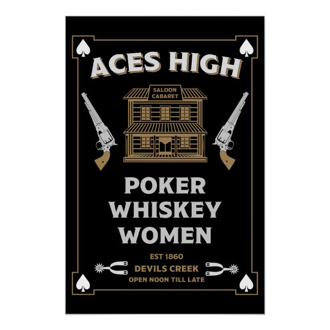 Pôster Cowboy American Frontier Saloon (Frente)