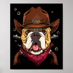 Poster Cowboy Americano Bulldog Country Music Rodeo Howdy