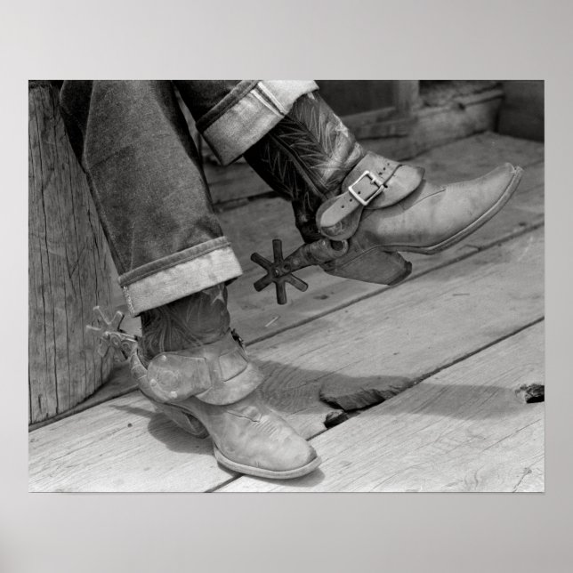 Poster Cowboy Boots, 1940. Vintage Photo (Frente)