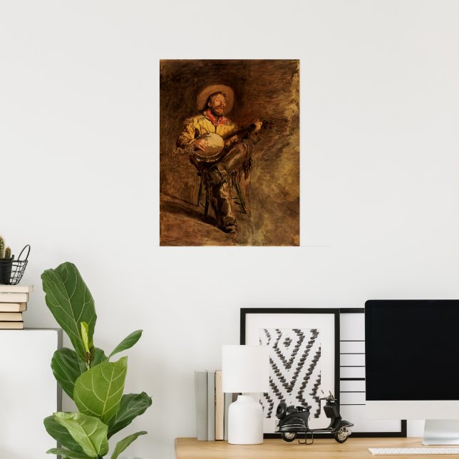 Poster Cowboy Cantando Antigo por Thomas Eakins (Escritório em casa)