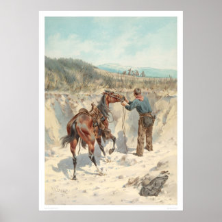 Poster Cowboy com cavalo em Arroyo (1324)