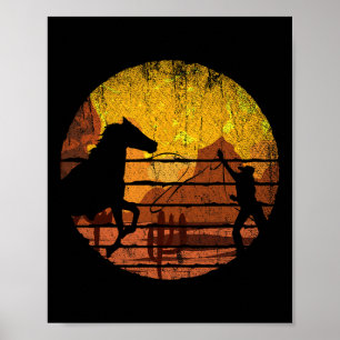 Poster Cowboy do País, Horsecia Ocidental Andando Cowboy