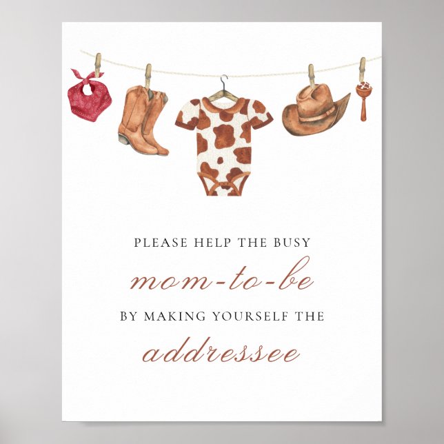 Poster Cowboy - Help the Busy Mom-to-Be Addressee (Frente)