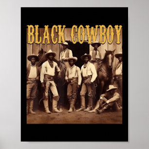 Poster Cowboy Negro Ocidental Rodeio Melanina História Ne