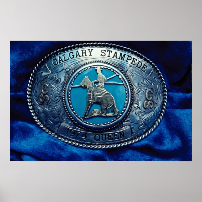Pôster Cowboy rodeo trophy buckle, Alberta, Canadá (Frente)